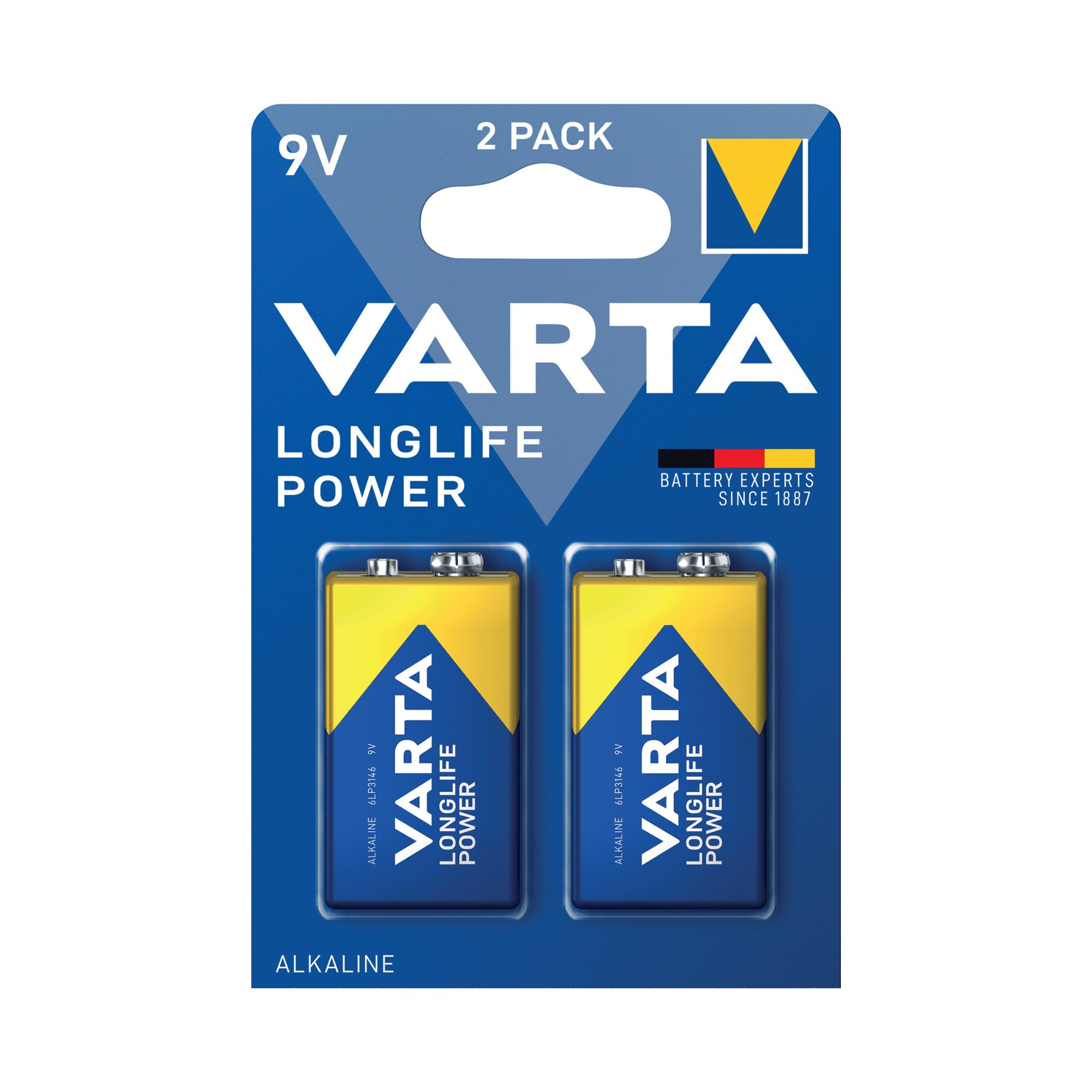 VARTA LONGLIFE POWER 9V BATTERY PK2