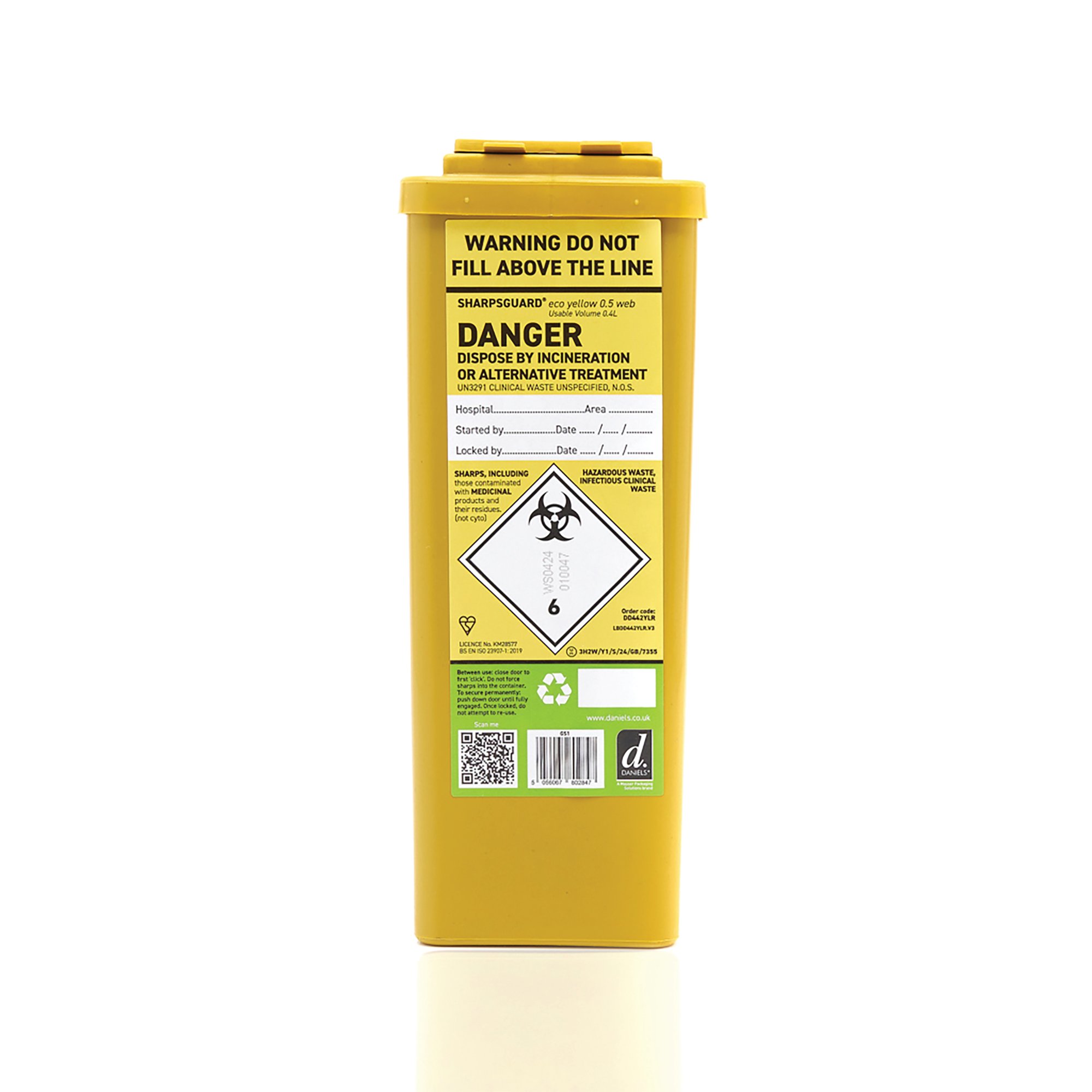 SHARPS DISPOSAL CONTAINER 0.5L