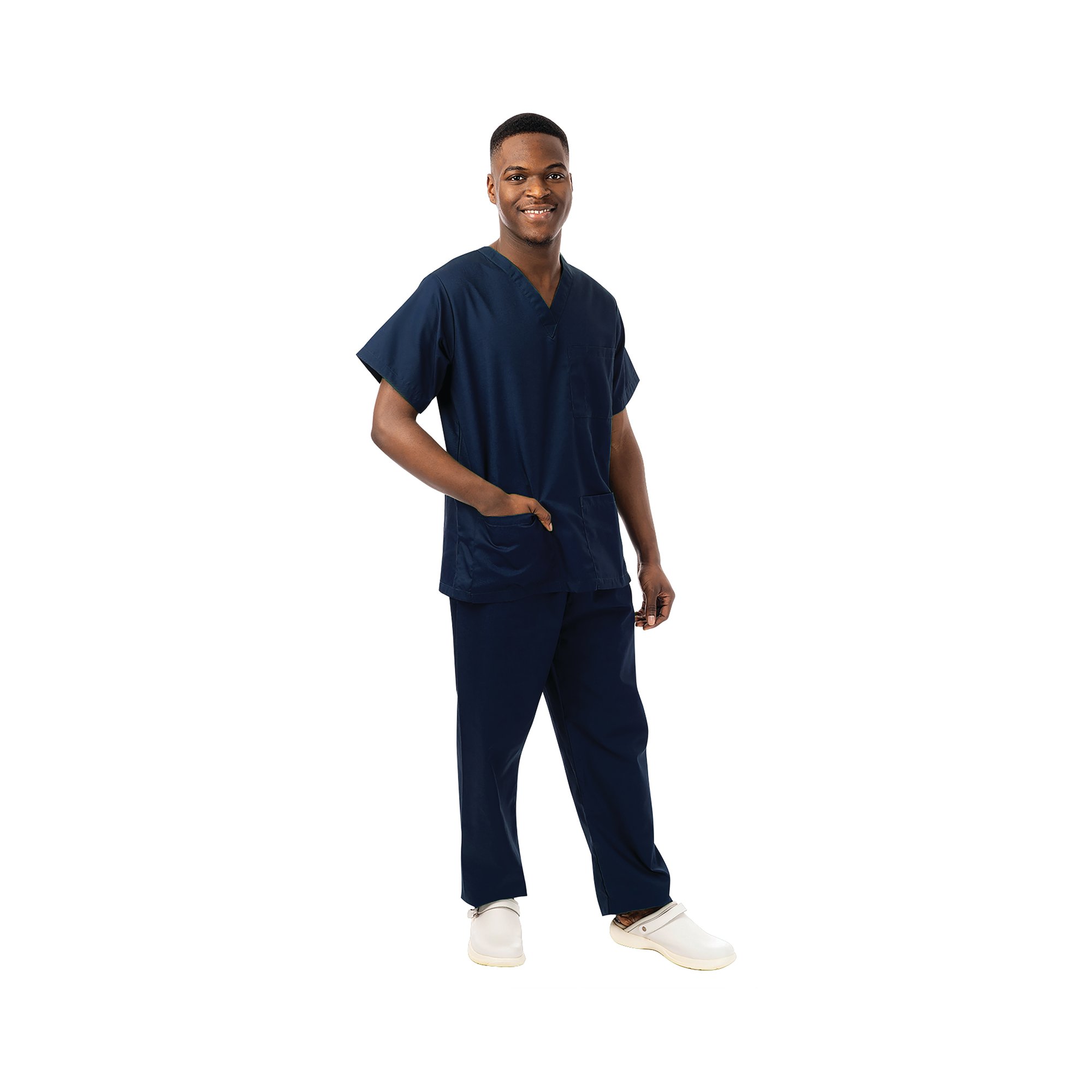 UNISEX SCRUB V-NECK TOP NAVY S