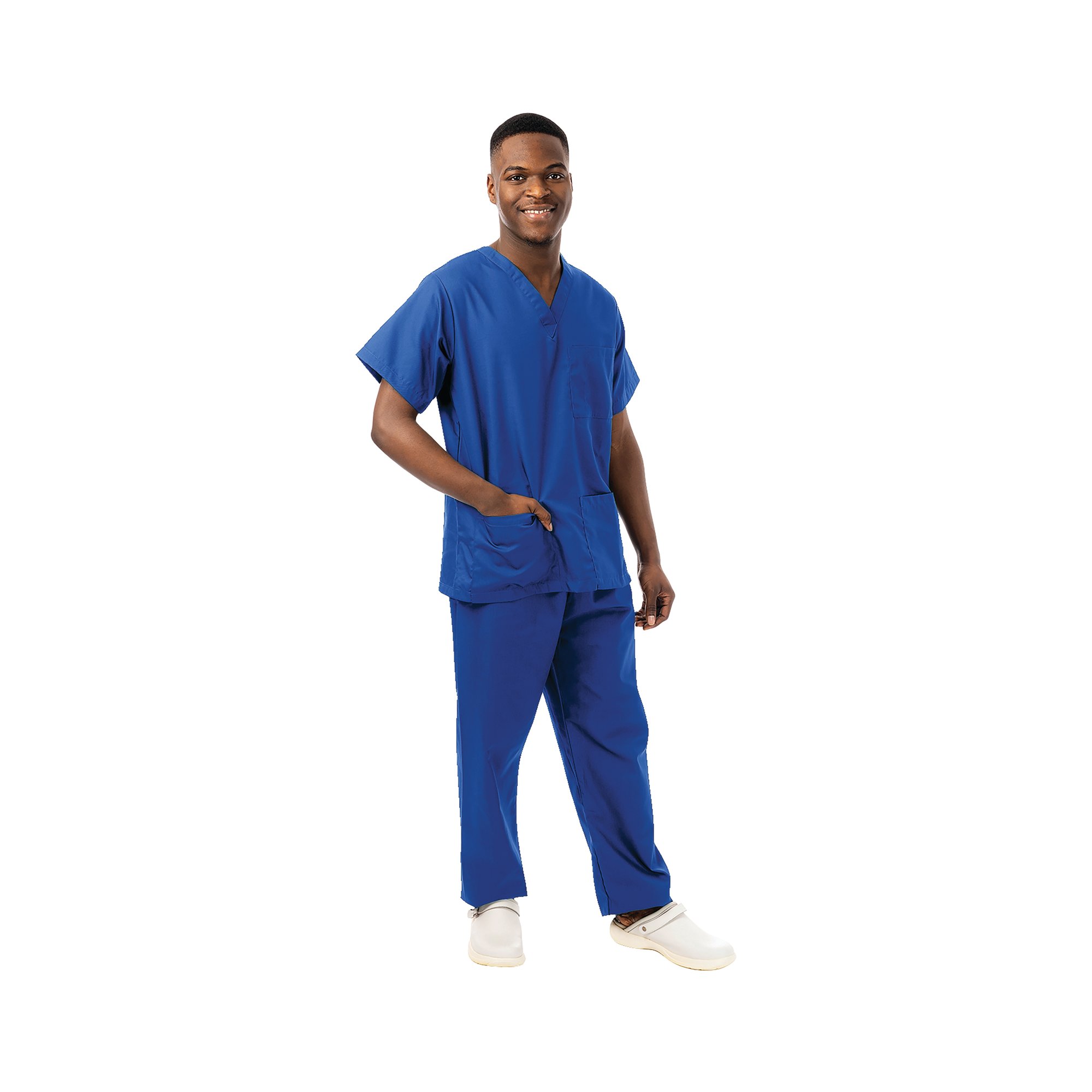 UNISEX SCRUB V-NECK TOP RO BLUE XL