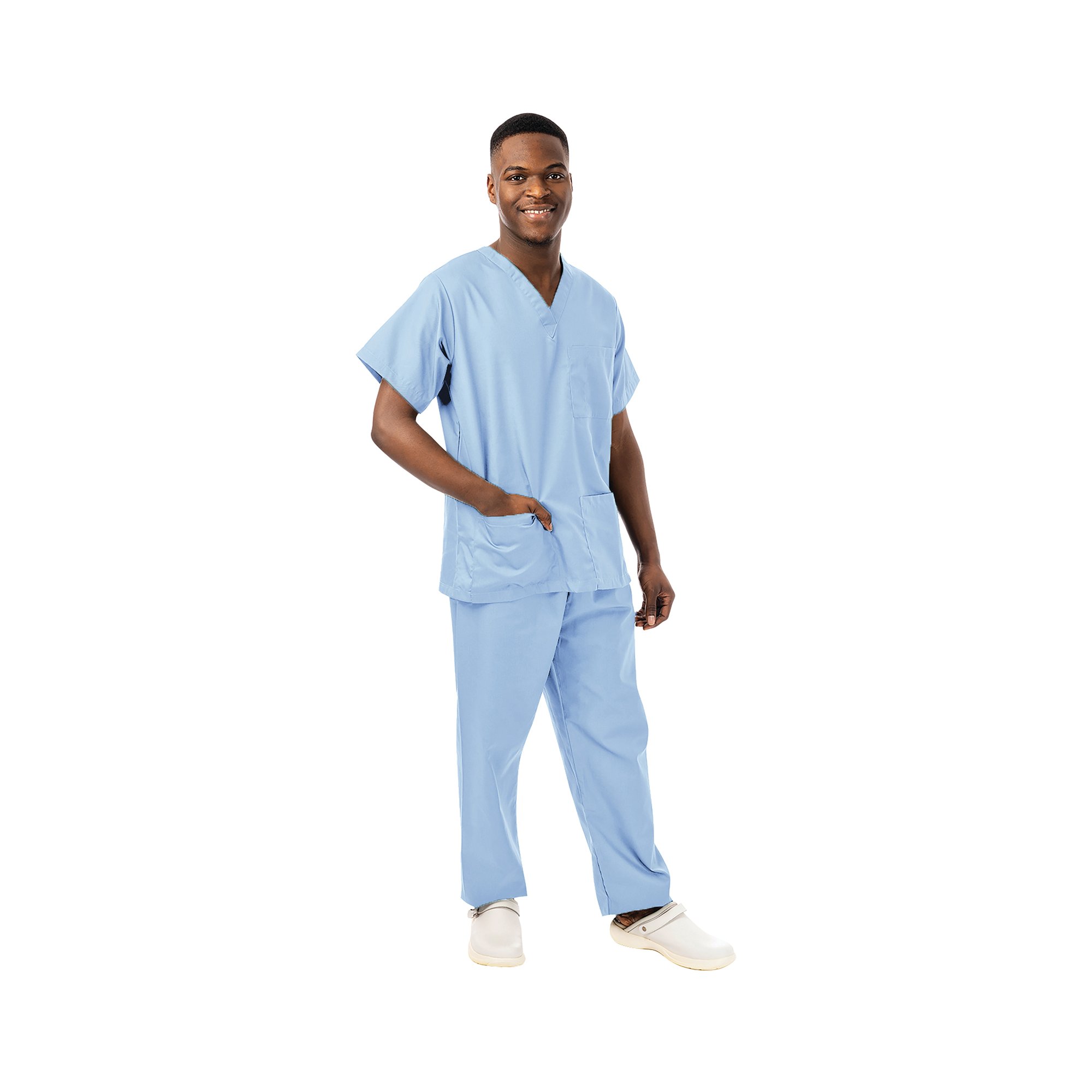 UNISEX SCRUB V-NECK TOP SKY BLUE 3XL