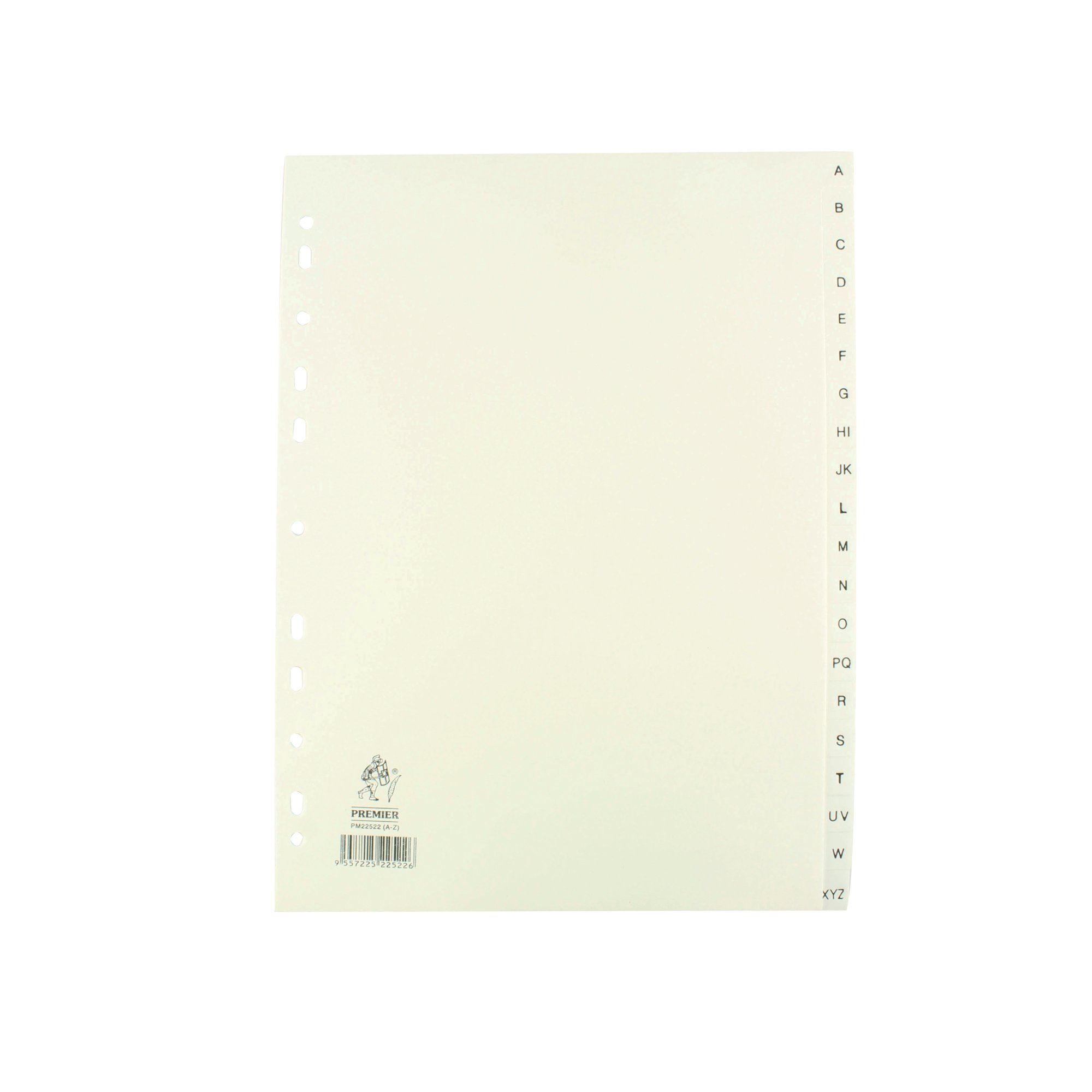 WHITE A4 A-Z POLYPROPYLENE INDEX