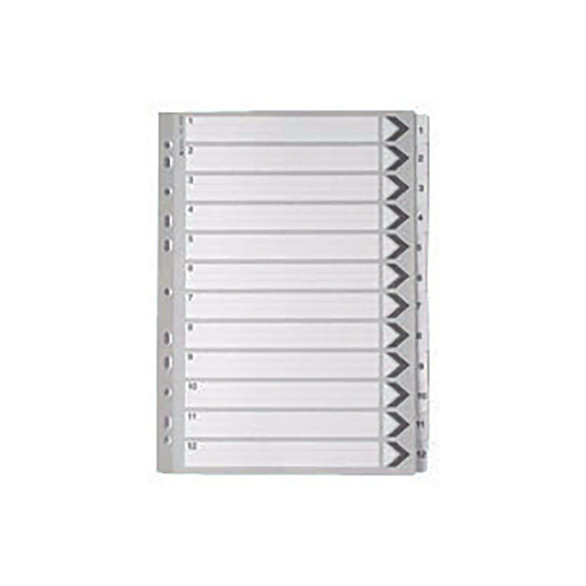 WHITE A4 1-12 MYLAR INDEX DIVIDERS