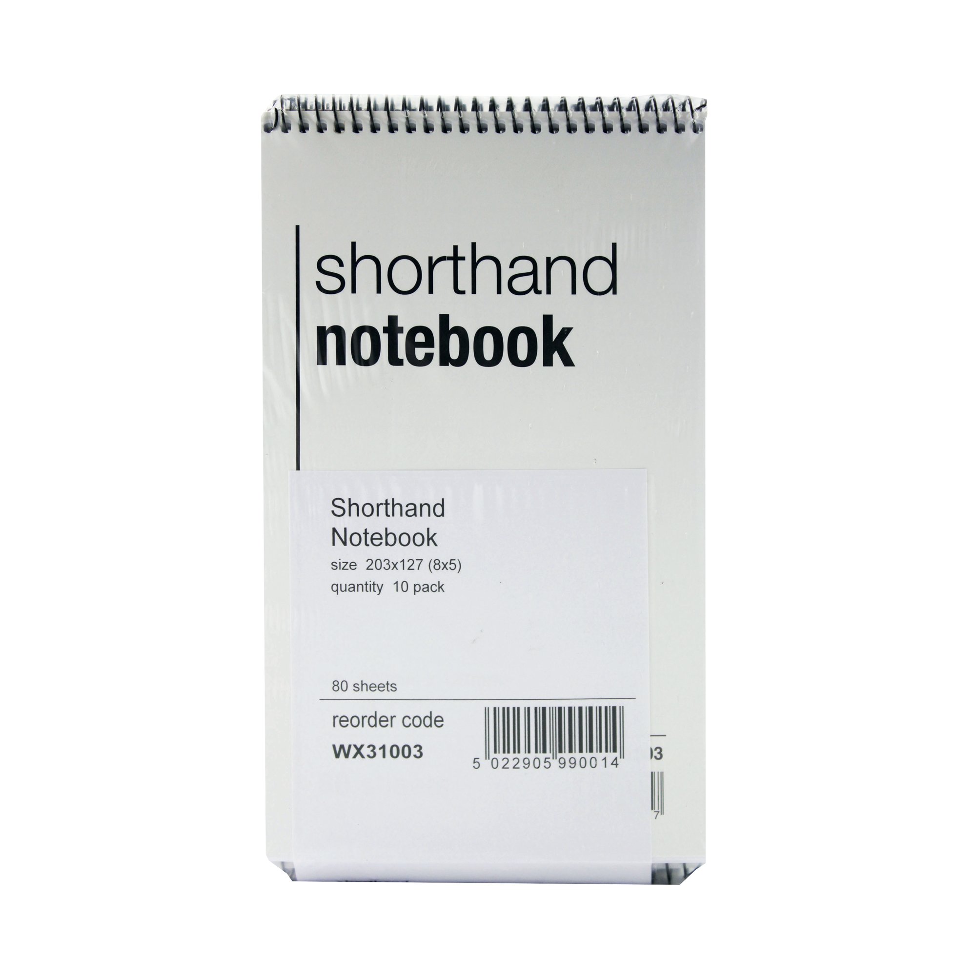 SPIRAL SHORTHAND NOTEPAD 80 LF PK10