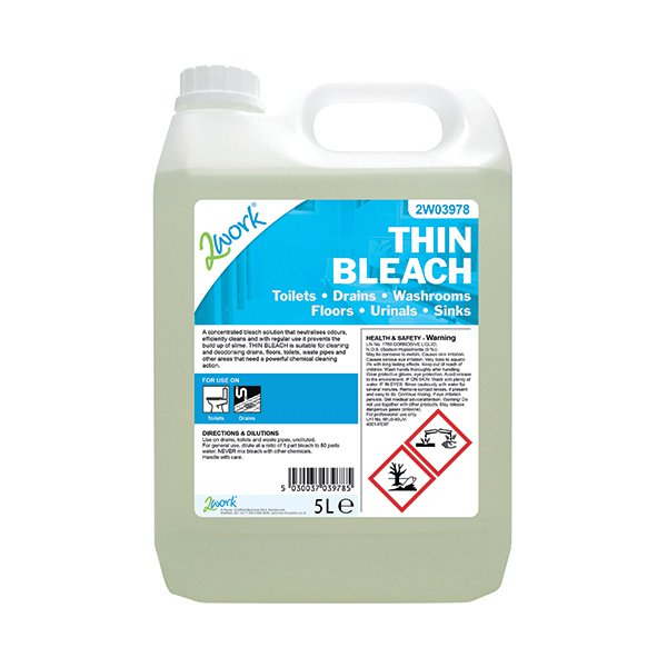 2Work Thin Bleach 5 Litre 2W03978 2Work Thin Bleach 5 Litre 2W03978