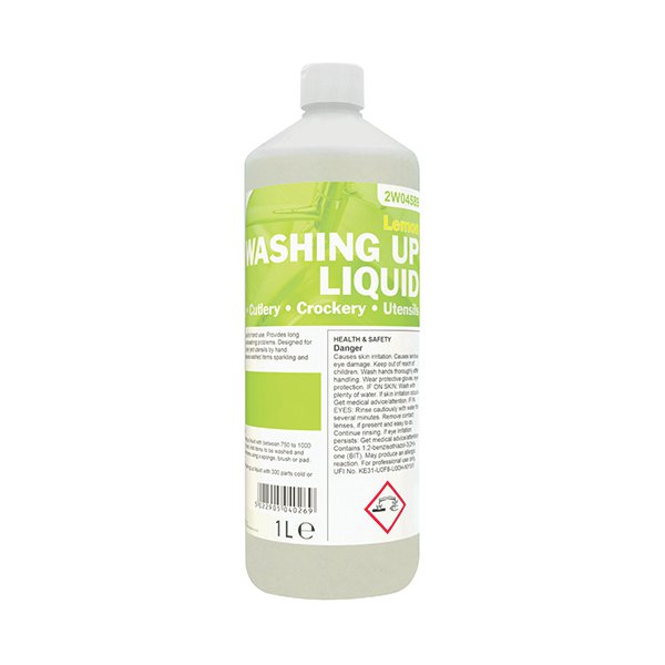 2Work Washing Up Liquid Lemon 1 Litre 2W04589 2Work Washing Up Liquid Lemon 1 Litre 2W04589