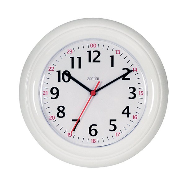Acctim Wexham 24 Hour Plastic Wall Clock White 21862 Acctim Wexham 24 Hour Plastic Wall Clock White 21862