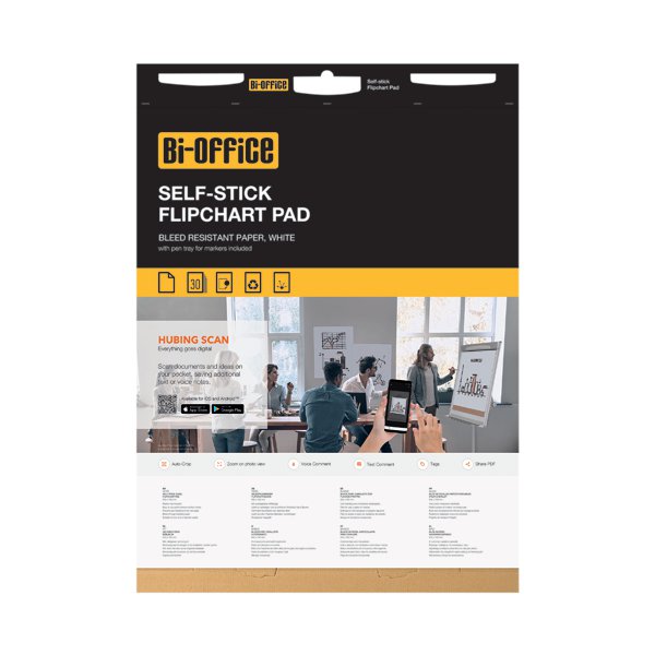 Bi-Office Self-Stick Flipchart Pad 635x780mm 30 Sheets White FL128107 Bi-Office Self-Stick Flipchart Pad 635x780mm 30 Sheets White FL128107