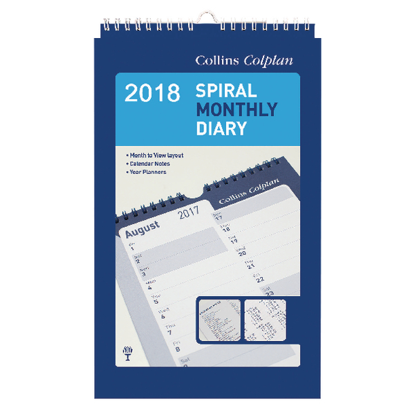 Collins Colplan Monthly Spiral 2018 64 Collins Colplan Monthly Spiral 2018 64