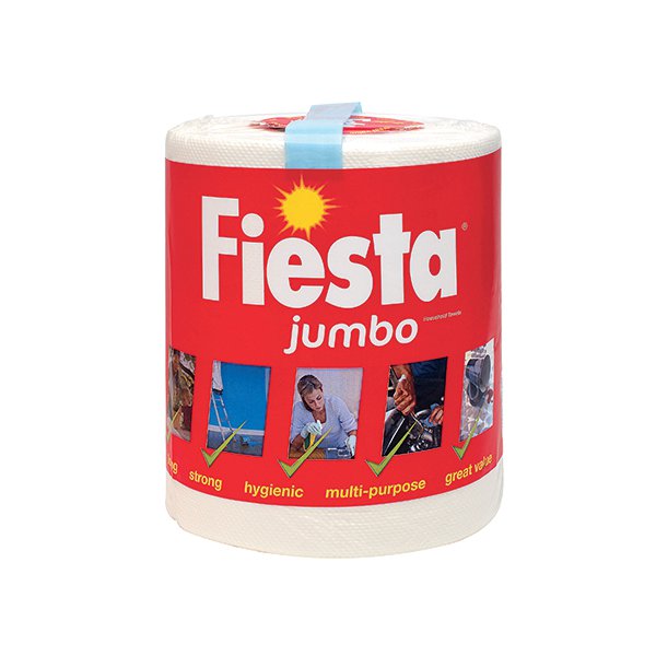 Fiesta White Jumbo Kitchen Roll 600 Sheets 5604400 Fiesta White Jumbo Kitchen Roll 600 Sheets 5604400