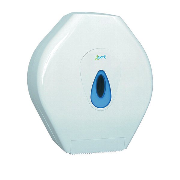 2Work White Mini Jumbo Toilet Roll Dispenser DS924E 2Work White Mini Jumbo Toilet Roll Dispenser DS924E