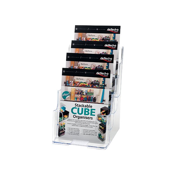 Deflecto Clear A5 4-Tier Literature Holders DE779YTCRY Deflecto Clear A5 4-Tier Literature Holders DE779YTCRY