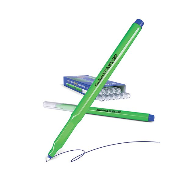 Swash Komfigrip Handwriting Blue Pen (Pack of 12) THW12BU Swash Komfigrip Handwriting Blue Pen (Pack of 12) THW12BU