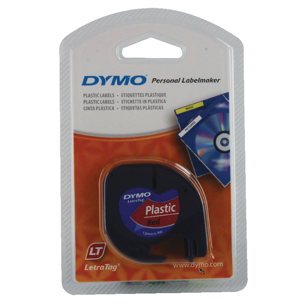 Dymo Cosmic Red LetraTag Plastic Tape 12mmx4m S0721630 Dymo Cosmic Red LetraTag Plastic Tape 12mmx4m S0721630