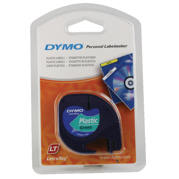 Dymo Dark Green LetraTag Plastic Tape 12mmx4m S0721640 Dymo Dark Green LetraTag Plastic Tape 12mmx4m S0721640