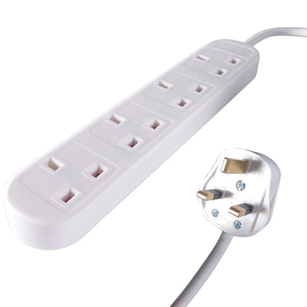 Connekt Gear UK 4-Gang Mains Power Extension Block 3m 27-4030 Connekt Gear UK 4-Gang Mains Power Extension Block 3m 27-4030