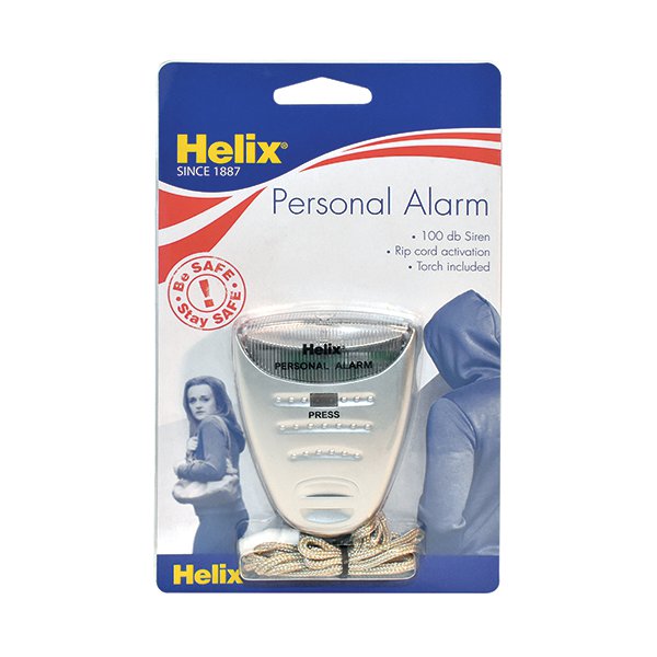 Helix Personal Attack Alarm With Torch Silver PS2070 Helix Personal Attack Alarm With Torch Silver PS2070