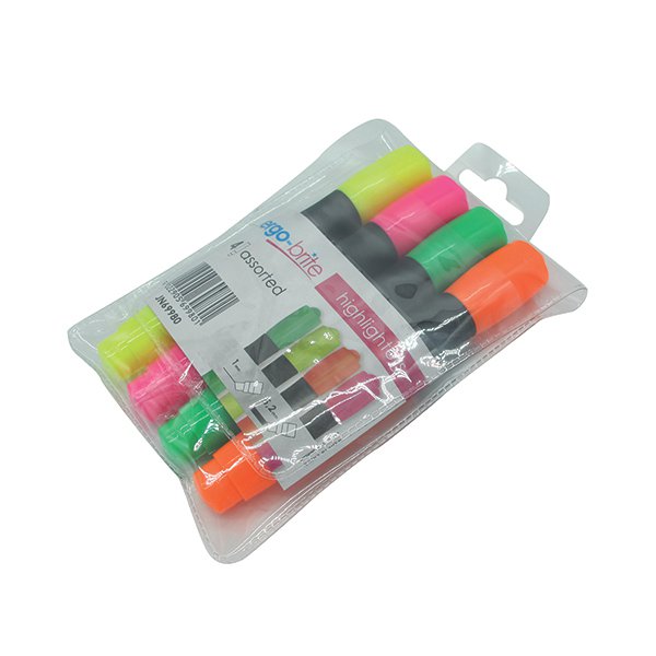 Ergo-Brite Assorted Erognomic Highlighter Pens (Pack of 4) JN69980 Ergo-Brite Assorted Erognomic Highlighter Pens (Pack of 4) JN69980
