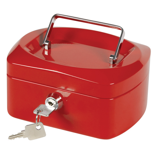 Q-Connect Red 6 Inch Cash Box KF04247 Q-Connect Red 6 Inch Cash Box KF04247