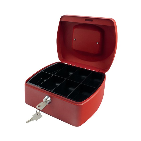 Q-Connect Red 8 Inch Cash Box KF04249 Q-Connect Red 8 Inch Cash Box KF04249