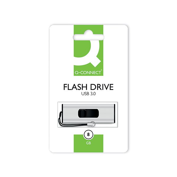 Q-Connect Silver/Black USB 3.0 Slider Flash Drive 8GB Q-Connect Silver/Black USB 3.0 Slider Flash Drive 8GB