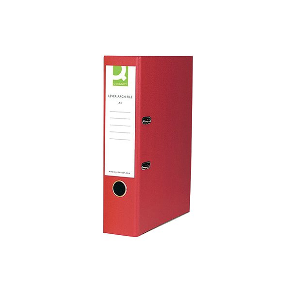 Q-Connect Paper-Backed Red Lever Arch Foolscap File Q-Connect Paper-Backed Red Lever Arch Foolscap File