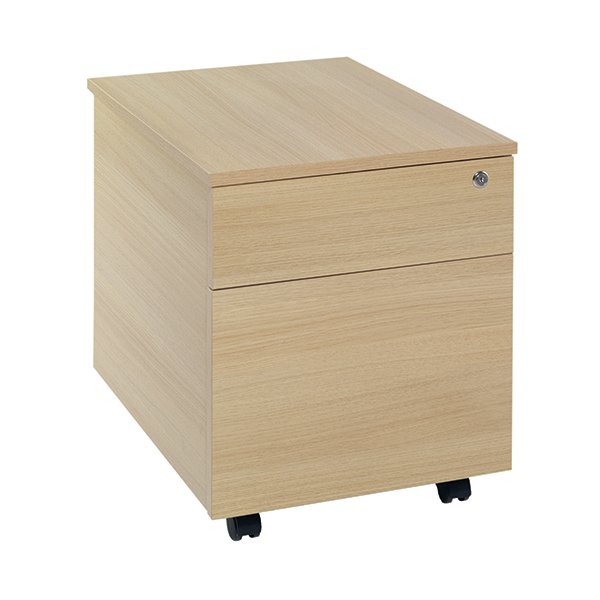Serrion Ferrera Oak 2 Drawer Mobile Pedestal KF73517 Serrion Ferrera Oak 2 Drawer Mobile Pedestal KF73517