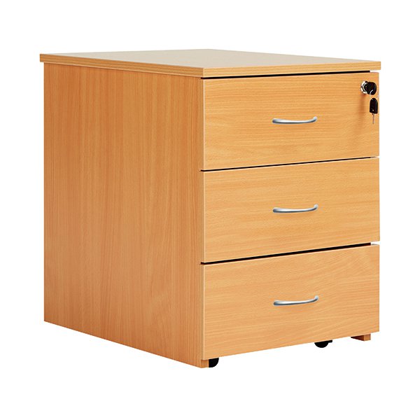 Serrion Bavarian Beech 3 Drawer Mobile Pedestal KF73518 Serrion Bavarian Beech 3 Drawer Mobile Pedestal KF73518