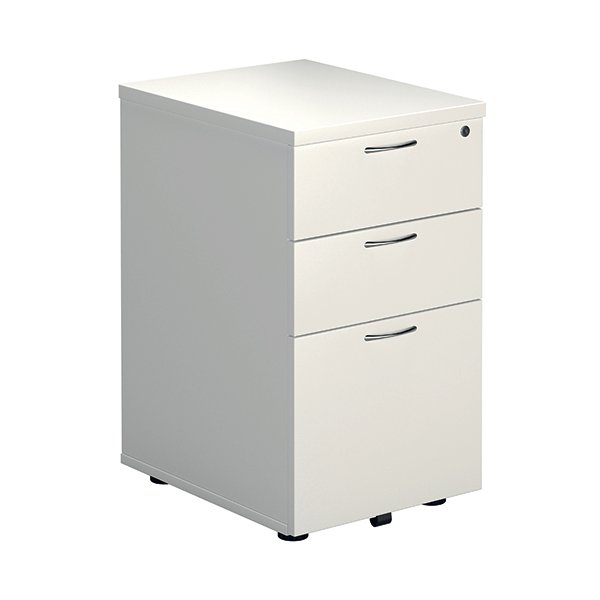 First Tall Under Desk Pedestal 3 Drawer White KF74835 First Tall Under Desk Pedestal 3 Drawer White KF74835