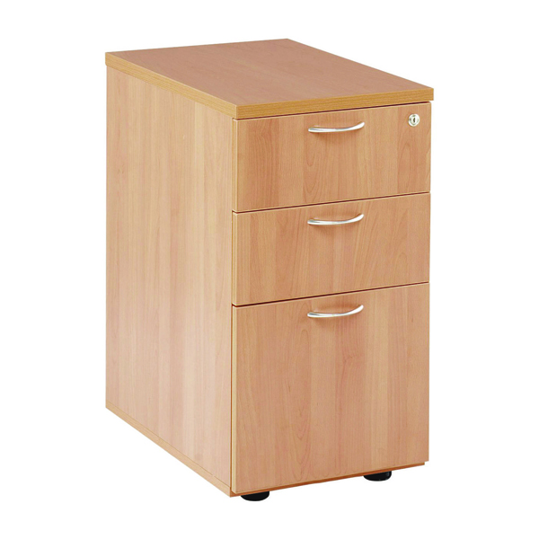 First Desk High Pedestal 3 Drawer 600mm Deep Beech KF74909 First Desk High Pedestal 3 Drawer 600mm Deep Beech KF74909