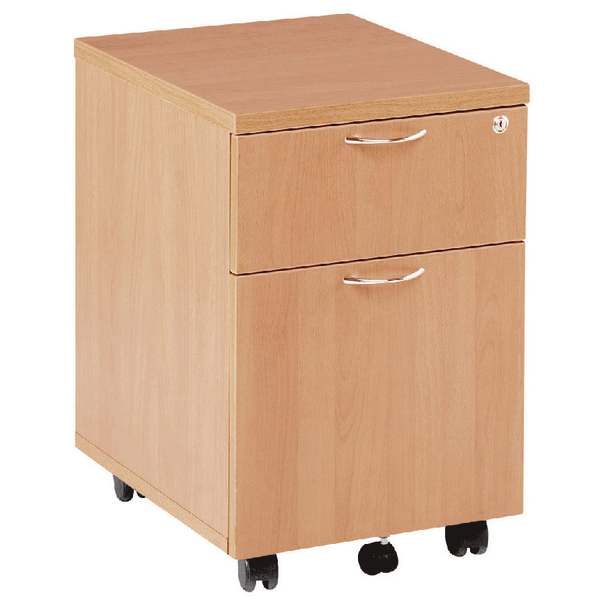 First Mobile Under Desk Pedestal 2 Drawer Beech KF74913 First Mobile Under Desk Pedestal 2 Drawer Beech KF74913