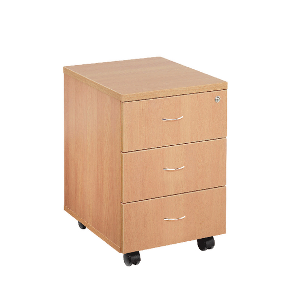 First Mobile Under Desk Pedestal 3 Drawer Beech KF74915 First Mobile Under Desk Pedestal 3 Drawer Beech KF74915