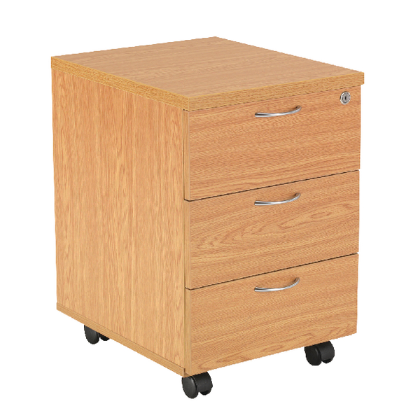 First Mobile Under Desk Pedestal 3 Drawer Oak KF74916 First Mobile Under Desk Pedestal 3 Drawer Oak KF74916