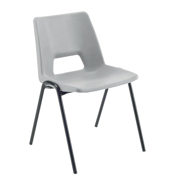 Jemini Polypropylene Stacking Chair Grey KF74960 Jemini Polypropylene Stacking Chair Grey KF74960