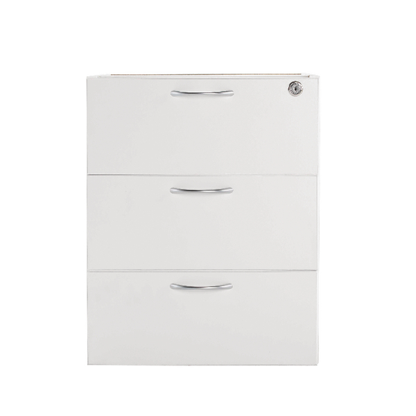 Jemini White 3 Drawer Fixed Pedestal KF78663 Jemini White 3 Drawer Fixed Pedestal KF78663