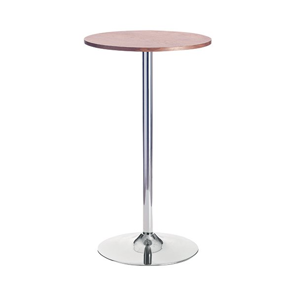 Arista Walnut/Chrome 600mm Tall Bistro Trumpet Table KF838317 Arista Walnut/Chrome 600mm Tall Bistro Trumpet Table KF838317