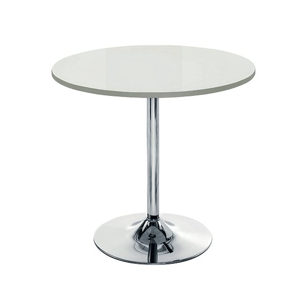 Arista White/Chrome 800mm Small Bistro Trumpet Table KF838544 Arista White/Chrome 800mm Small Bistro Trumpet Table KF838544