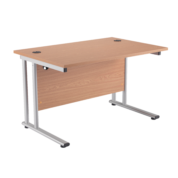 First Rectangular Cantilever Desk 1400mm Oak KF838931 First Rectangular Cantilever Desk 1400mm Oak KF838931