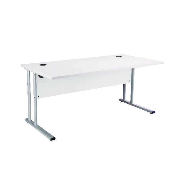 First Rectangular Cantilever Desk 1400mm White KF838932 First Rectangular Cantilever Desk 1400mm White KF838932