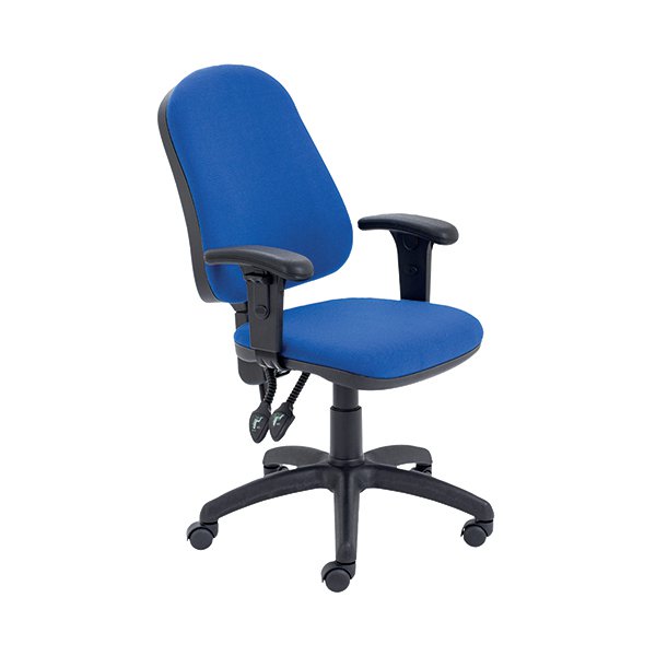 First High Back Operators Chair Blue with Adjustable Arms KF839245 First High Back Operators Chair Blue with Adjustable Arms KF839245