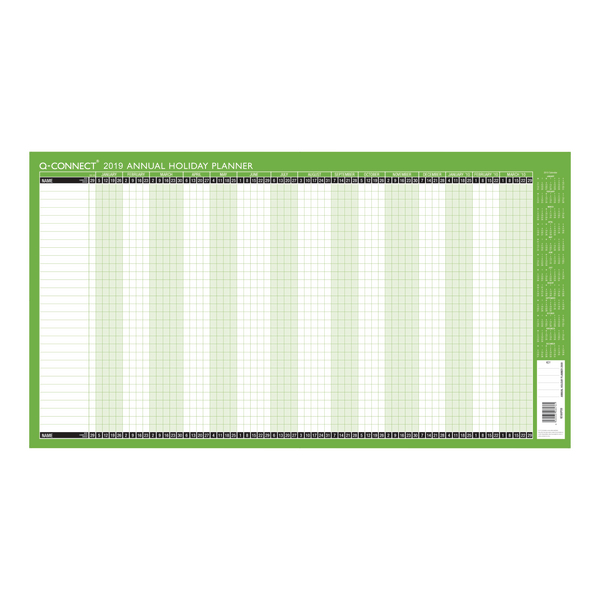 Q-Connect Holiday Planner Unmounted 754x410mm 2019 KFAHP19 Q-Connect Holiday Planner Unmounted 754x410mm 2019 KFAHP19