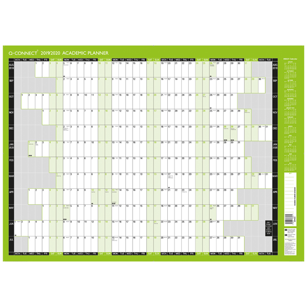Q-Connect Academic Planner Mounted 855x610mm 2019 - 2020 KFAYPM19 Q-Connect Academic Planner Mounted 855x610mm 2019 - 2020 KFAYPM19