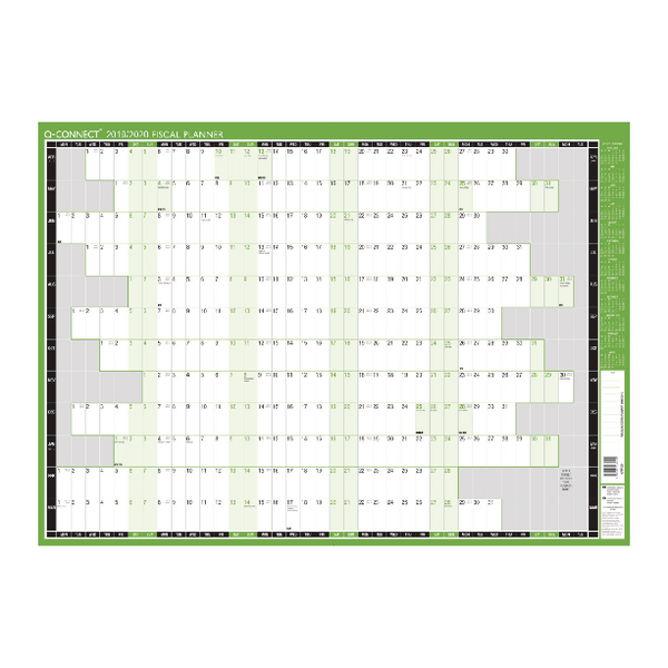 Q-Connect Fiscal Planner Mounted 855x610mm 2019 - 2020 KFFPM19 Q-Connect Fiscal Planner Mounted 855x610mm 2019 - 2020 KFFPM19