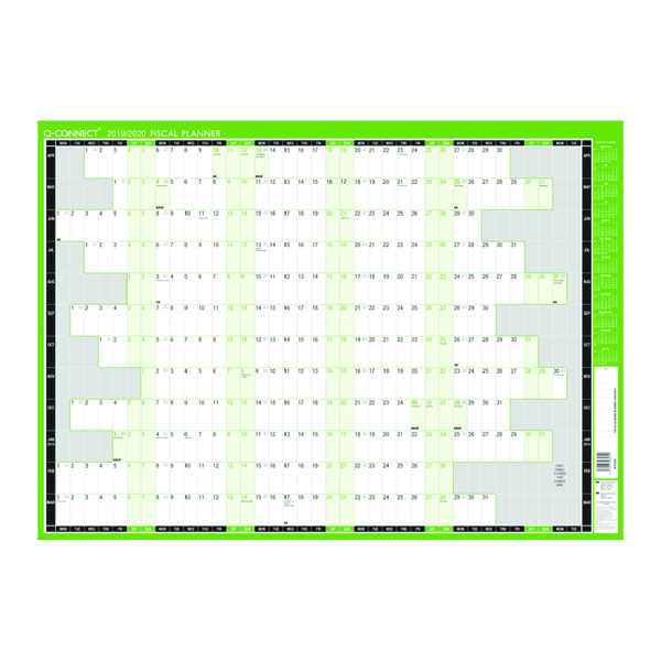 Q-Connect Fiscal and Academic Planner Unmounted 855x610mm 2019-20 KFFPU19 Q-Connect Fiscal and Academic Planner Unmounted 855x610mm 2019-20 KFFPU19
