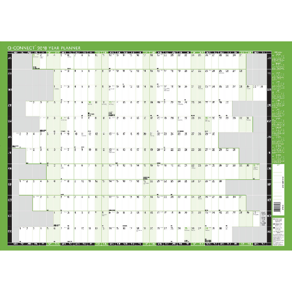 Q-Connect Year Planner Unmounted 855x610mm 2018 KFYPU18 Q-Connect Year Planner Unmounted 855x610mm 2018 KFYPU18