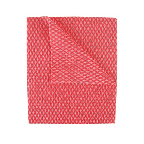 2Work Economy Cloth 420x350mm Red (Pack of 50) 2W08170