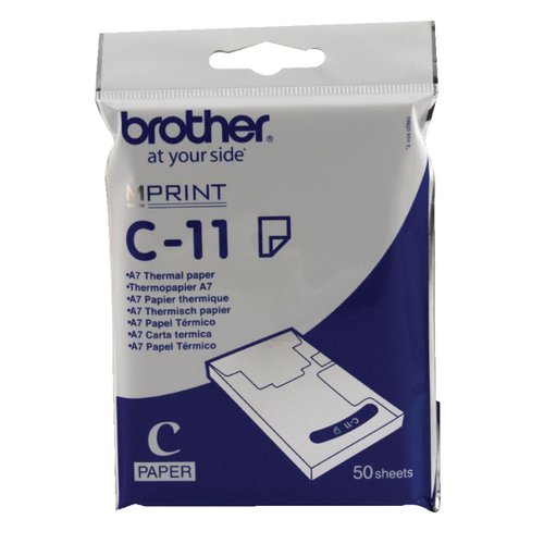 Brother Thermal Printer Paper A7 White (Pack of 50) C11