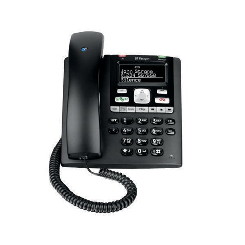 BT Paragon 650 Corded Phone With Answer Machine Black 032116
