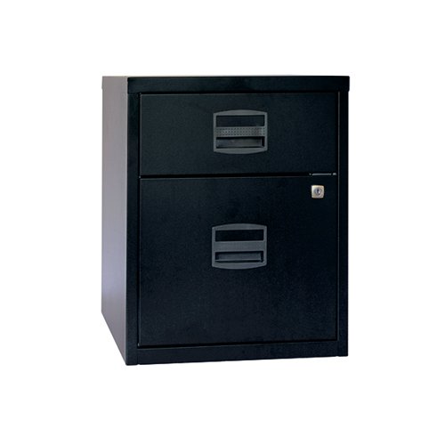 Bisley 2 Drawer Home Filing Cabinet A4 413x400x525mm Black BY31012