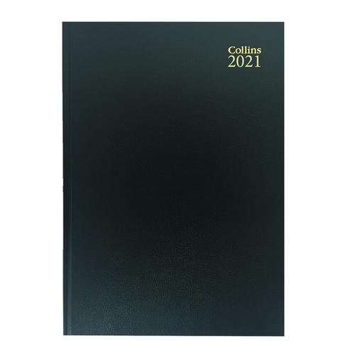 Collins Desk Diary Week to View A4 Black 2021 40
